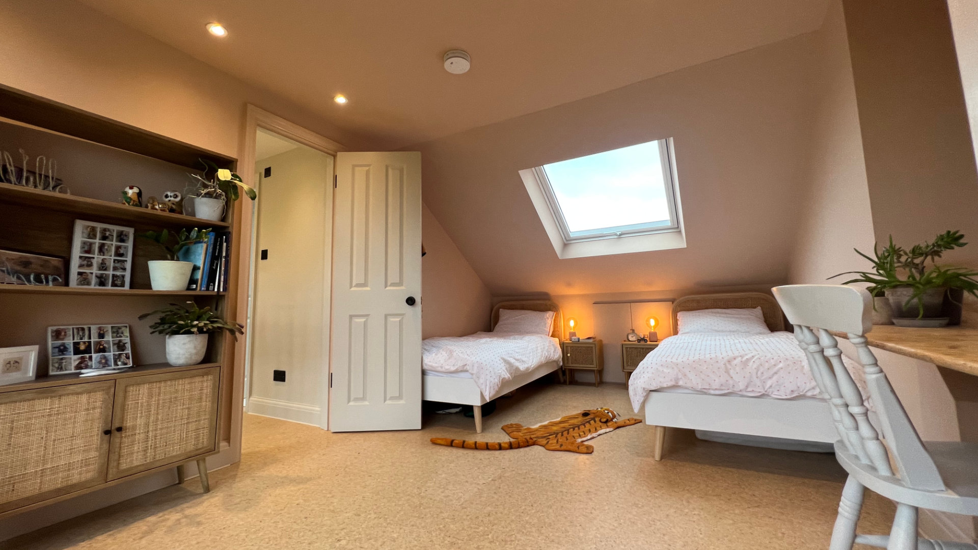 Children's bedroom in a loft conversion in South London.